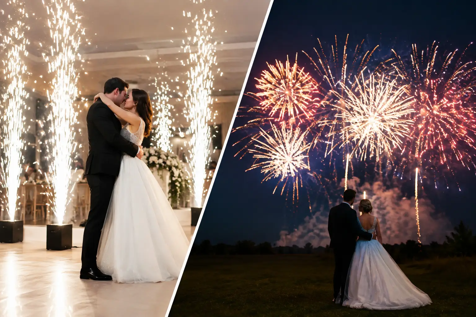 Cold Sparks vs Fireworks for Your Wedding Day